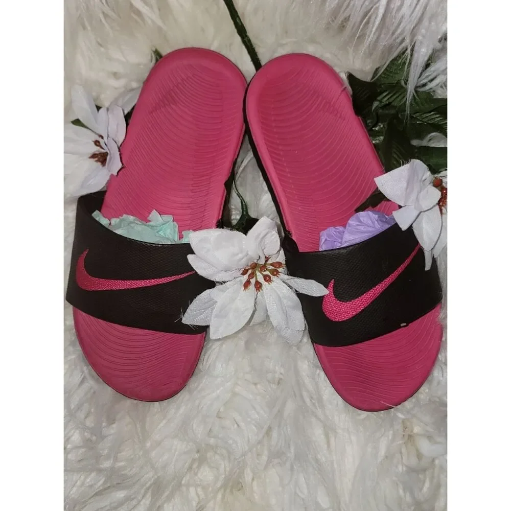 🆕️🩴Nike KAWA SLIDE SANDAL, Pink/Black, 5Y